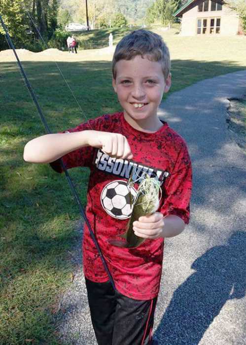 Devin enjoying the fall weather and catching some bass.