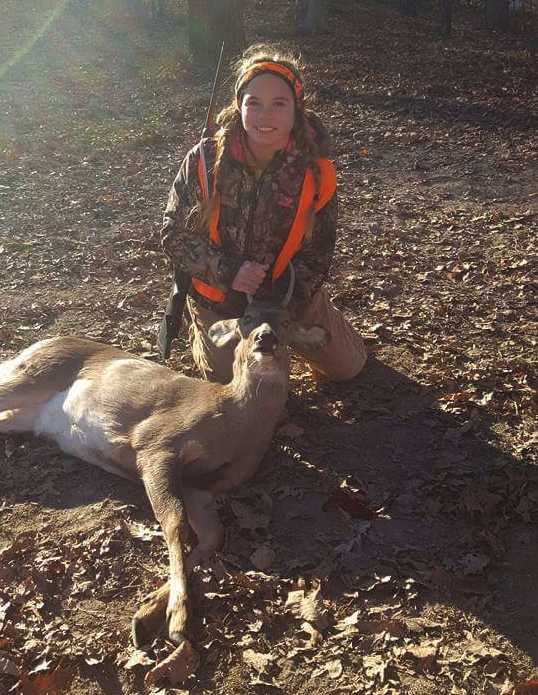 Hailey with her very first buck on Opening Day in Putnam County.