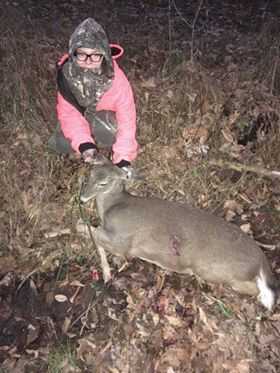 10 year old McKenna from Birch River with her first deer. 